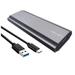 Winyuyby M2 SSD Case Dual Protocol NVMe SATA Solid State Drive Enclosure 2-In-1 USB C 3.1 Gen2 10Gbps to PCIe M.2 SSD Box Gray