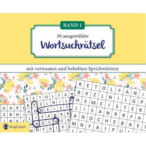 Wortsuchrätsel für Senioren mit vertrauten Sprichwörtern. Spiele-Spaß, Beschäftigung und Gedächtnistraining für Senioren. Auch mit Demenz. Großdruck.