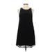 Bebe Cocktail Dress - A-Line Crew Neck Sleeveless: Black Solid Dresses - Women's Size Small