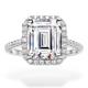 Michooyel S925 4.0ct Emerald Cut Halo Diamond Engagement Ring Wedding Ring Cubic Zirconia Sterling Silver Band Ring Fine Jewellery For Women