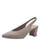 MARCO TOZZI Damen Slingpumps aus Leder mit Blockabsatz, Beige (Nude), 37 EU