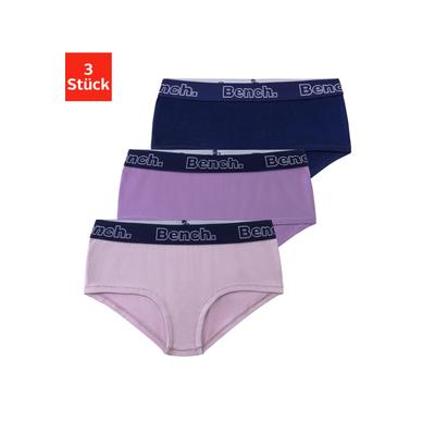 Panty BENCH., Kinder, Gr. 170/176, bunt (flieder, lila, navy), Jersey, Obermaterial: 92% Baumwolle, 8% Elasthan (LYCRA), unifarben, körpernah, Unterhosen, mit kontrastfarbigem Webbund Image