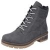 Winterstiefelette RIEKER, Damen, Gr. 39, grau (dunkelgrau), Lederimitat, Textil, klassisch, Schuhe, Schnürboots, Stiefelette, Blockabsatz, mit Innen-Reißverschluss