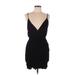 Blue Blush Casual Dress - Party V Neck Sleeveless: Black Solid Dresses - Women's Size Large