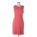 Saturday Sunday Casual Dress - Sheath Scoop Neck Sleeveless: Pink Print Dresses - Women's Size Medium