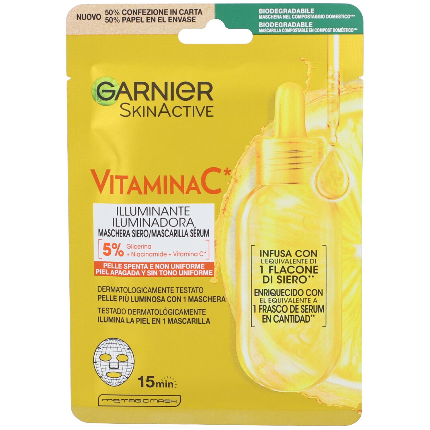 Garnier SkinActive Maschera in tessuto Vitamina C 1 pz viso