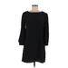 Coco Love Casual Dress - Shift High Neck 3/4 sleeves: Black Print Dresses - New - Women's Size Medium
