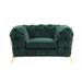 Armchair - Willa Arlo™ Interiors Whately 50" Wide Tufted Armchair Velvet/Fabric in Green | 30 H x 50 W x 40 D in | Wayfair