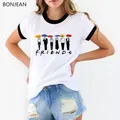 T-shirt imprimé Friends pour femmes décontracté col rond meilleur ami émission de télévision