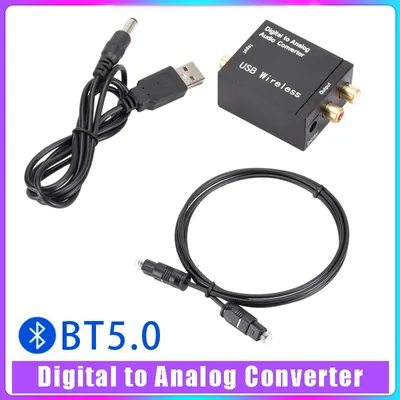 Convertisseur Audio numérique-analogique compatible Bluetooth 5.0 Fiber optique Toslink Signal