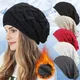 Bonnet ample en laine monochrome pour femme bonnet chaud bonnets de neige bonnet de ski chaud