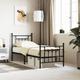 vidaXL Metal Bed Frame with Headboard and Footboard Black 75x190 cm Small Single