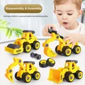 Engineering Vehicle Toys Kids Construction Excavator Tractor Bulldozer Fire Truck Models DIY Screw