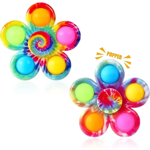 Tie Dye einfache Zappeln Spinner Pops Finger Spielzeug Push Bubble Hand Spinner für Adhd Angst