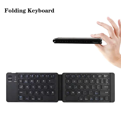 Klapp tastatur Mini Drahtlose Bluetooth Tastatur Für Windows Android IOS ipad Tablet Telefon