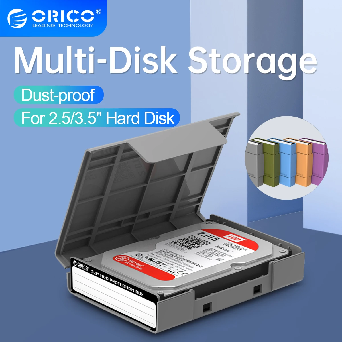 Orico ssd m.2 schutzhülle hardcase box mit etikett für 2.5/3,5 zoll festplatte ssd hdd case wasserdichte aufbewahrung sbox (php25) Image
