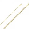 14K Gold 2.2mm Open Figaro 1/1 WP Chain : 16