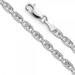 14K White Gold 3.3mm Valentino Star/Edge DC Chain : 7.5