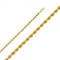 14K Gold 4mm Solid Rope DC Chain : 24