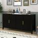 Modern Accent Large Storage Space Cabinet Sideboard Wooden Cabinet with Metal Handles for Hallway, Entryway, Living Room Bedroom