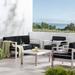 Cape Coral Aluminum and Sunbrella Outdoor 5 Seater Chat Set with Cushions by Christopher Knight Home