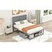 Full Size Platform Bed with Drawer on the Each Side and Shelf on the End of the Bed