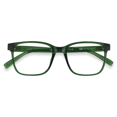 Male s square Clear Green Plastic Prescription eyeglasses - Eyebuydirect s Alder