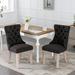 Tufted Upholstered Linen Dining Chair with Solid Wood Legs, Set of 2