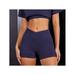 High Waist Seamless Gym Shorts for Women Breathable Compression Tummy Control Workout Athletic Exercise Shorts Womens Crossover Waisted Scrunch Shorts Biker Tennis Stretch Skinny Shorts Quick Dry