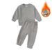 Wavsuf Plus Size Outfits Sets Long Sleeve Comfort Pants Gray Two Piece Sets Size 5-6 Years