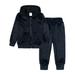 Wavsuf Kids Sets Clothes Fleece Comfort Long Sleeve Pants Black Two Piece Sets Size 10-11 Years