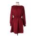 lost & wander Casual Dress - Mini Crew Neck 3/4 sleeves: Red Print Dresses - Women's Size Medium