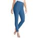 Plus Size Women's Faux Suede Legging by Roaman's in Dusty Indigo (Size 5X) Vegan Leather Stretch Pants