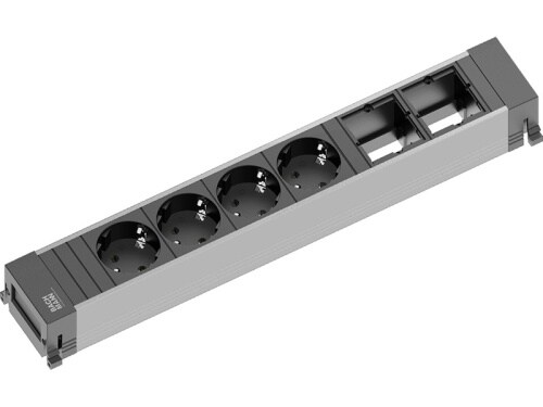 Bachmann Power Frame 6-fach 4x Steckdose 2x Custom Module (916.030) Image