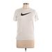 Nike Active T-Shirt: White Color Block Activewear - Women's Size Large