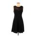 Blooming Jelly Casual Dress - A-Line Crew Neck Sleeveless: Black Solid Dresses - Women's Size Medium