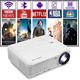 Smart Projector with WiFi & Bluetooth,200" Indoor Outdoor Movie Projector with Wireless Phone Mirroring & HiFi Speaker, 8000LM Full HD 1080P Home Theater Projector for TV Stick Laptop DVD HDMI USB AV