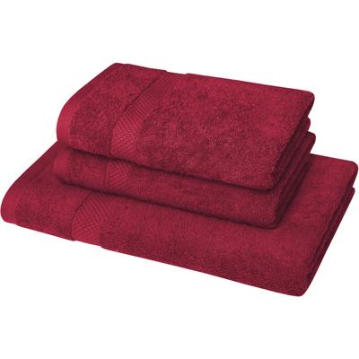 Handtuch Set DYCKHOFF "Planet", rot, 3 tlg., Walkfrottier, Walkfrottier, Obermaterial: 100% Baumwolle, Handtuch-Sets, 2 Handtücher (50x100cm), 1 Duschtuch (70x140cm) Image