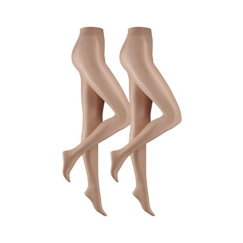 „Feinstrumpfhose CAMANO „“Strumpfhose 2er Pack““ Gr. 44/46, weiß (alabaster) Damen Strumpfhosen Feinstrumpfhosen“