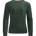 Sweater RAGWEAR "Johanka Velvet" Gr. XXL (44), grün (tannengrün) Damen Sweatshirts Stylischer Pullover in Cord-Optik