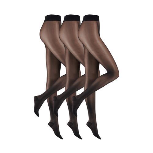 „Feinstrumpfhose CAMANO „“Strumpfhose 3er Pack““ Gr. 44/46, schwarz (black) Damen Strumpfhosen Feinstrumpfhosen“