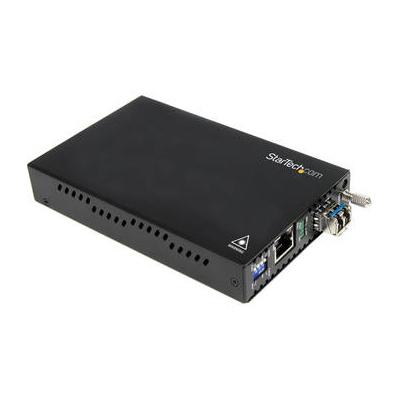 StarTech Used 1000 Mb/s Gigabit Multi-Mode Fiber Media Converter (LC Connector, Black) ET91000LC2