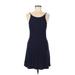 Topshop Casual Dress - A-Line: Blue Solid Dresses - Women's Size 8