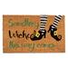 Designs Direct Creative Group Something Wicked This Way Comes 30" x 18" Outdoor Door Mat Coir in Brown/Green/Orange | Wayfair 7638-CZ