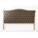 One Allium Way® Gracia King Panel Headboard Upholstered/Wood & Upholstered/Linen in Brown | 52 H x 84 W x 3 D in | Wayfair