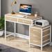 17 Stories 51"W Reversible Desk w/ Drawers Wood/Metal in White | 30.31 H x 51 W x 17.71 D in | Wayfair B7EC7B012C464F2088EF204511371958