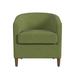 Barrel Chair - Latitude Run® Gela Upholstered Barrel Chair Wood/Fabric in Green/Brown | 30 H x 27 W x 29 D in | Wayfair