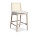 Wade Logan® Artie Cane Bar Stool Wood/Upholstered in Gray | 37 H x 17.5 W x 22.5 D in | Wayfair 591AC9597A7A4D8A9441751C9AB064BE