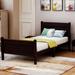 Red Barrel Studio® Penrock Solid Wood Bed Frame w/ Headboard Wood in Brown | 35.63 H x 41.43 W x 81.53 D in | Wayfair