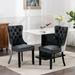 House of Hampton® Haadi Tufted Velvet Back Side Chair Dining Chair Upholstered/Velvet in Gray/Black | 37.5 H x 19.7 W x 24.4 D in | Wayfair